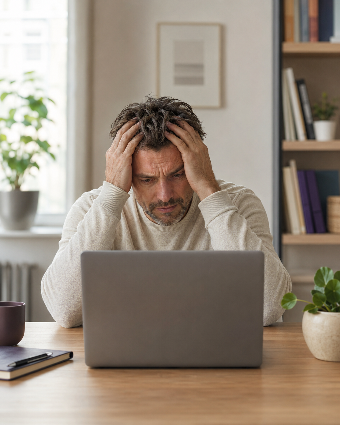 Ondernemer die vastloopt bij een digitaal probleem