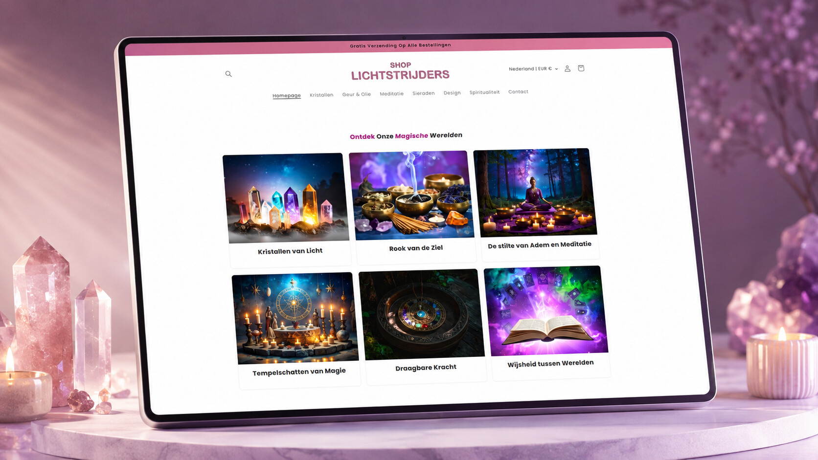 Portfolio-presentatie van Lichtstrijders Shop