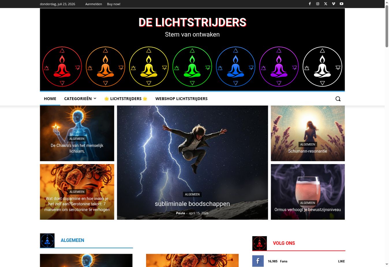 Homepage van Lichtstrijders