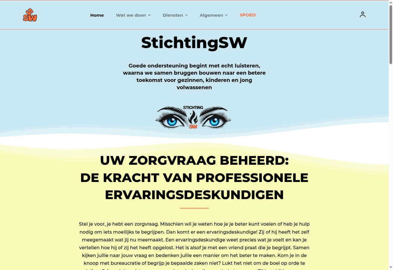 Homepage van Stichting SW